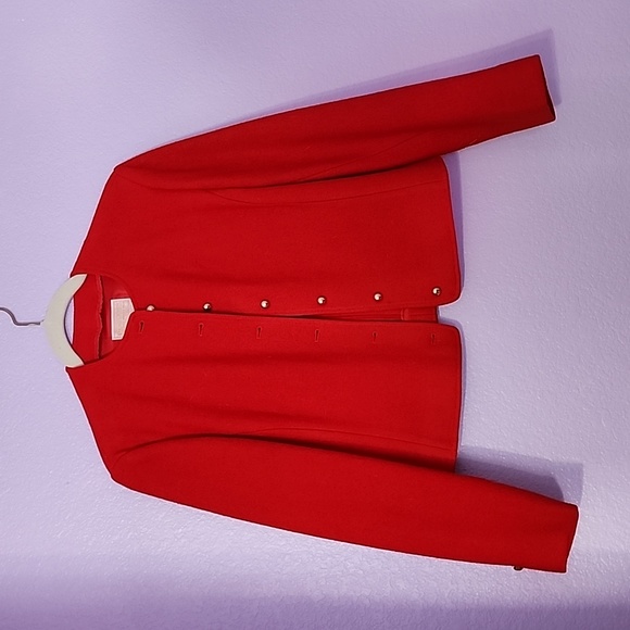 Vintage Pendleton Red Virgin Wool Cropped Jacket Blazer, Size 8 - Picture 1 of 9
